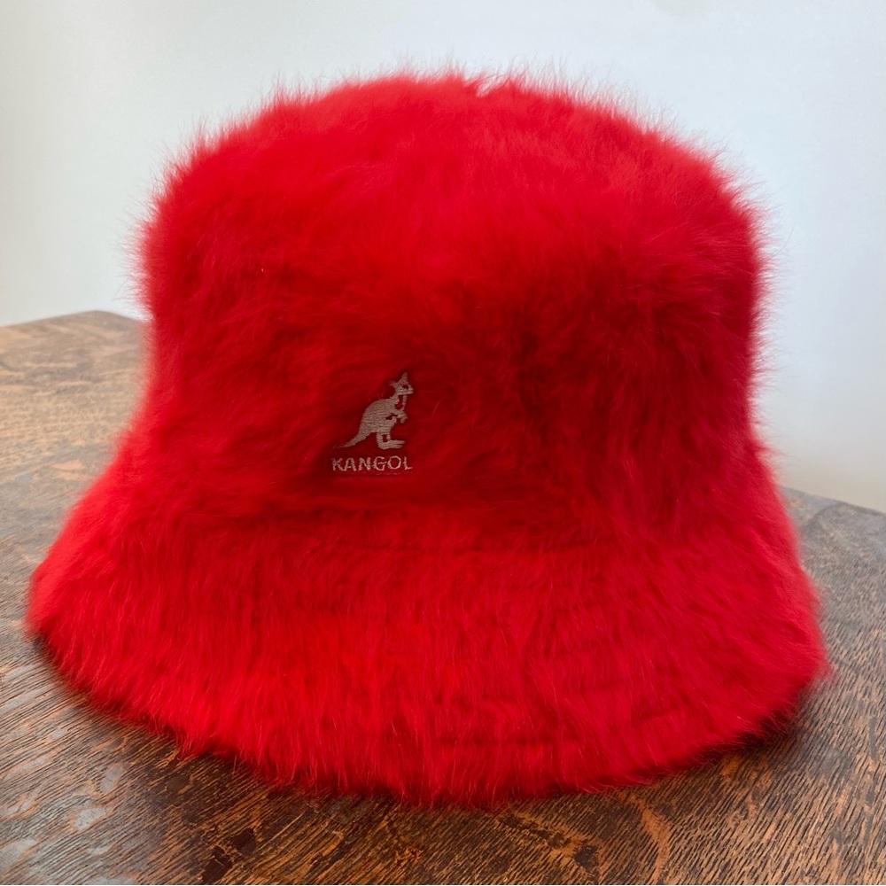 Kangol Red Furry Bucket Hat